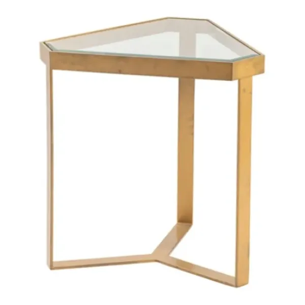 Accent & End Tables-Kirkland's Home Glass Top Triangle Accent Table Gold
