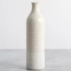 Vases-Kirkland's Home Glaze Ribbed Terracotta Vase, 12 In. White