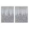 Canvas Art-Kirkland's Home Glimmer Gradient 2-Pc. Abstract Wall Art Silver/White