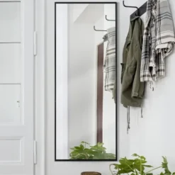 Framed Mirrors-Kirkland's Home Glossy Black Frame Leaning Mirror