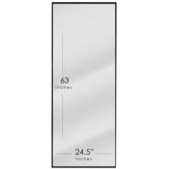 Framed Mirrors-Kirkland's Home Glossy Black Frame Leaning Mirror