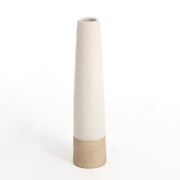 Vases-Kirkland's Home Glossy Curved Vases, Set Of 3 White