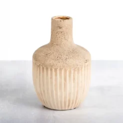 Vases-Kirkland's Home Glossy Earth Tone 3-Pc. Decorative Vase Set Brown/Tan/Gray