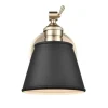 Sconces-Kirkland's Home Gold And Black Metal Tapered Shade Wall Sconce