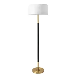 Floor Lamps-Kirkland's Home Gold And Black Simple Stem Floor Lamp White