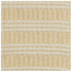 Blankets & Throws-Kirkland's Home Gold And Ivory Striped Cotton Throw Gold/Ivory