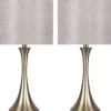 Table Lamps-Kirkland's Home Gold And Tapered Table Lamps, Set Of 2 Gray