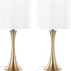 Table Lamps-Kirkland's Home Gold And Tapered Table Lamps Set Of 2 White