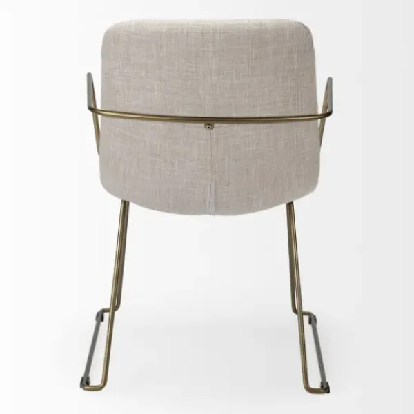 Dining Chairs-Kirkland's Home Gold And Upholstered Dining Chair Ivory