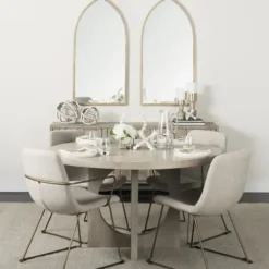 Dining Chairs-Kirkland's Home Gold And Upholstered Dining Chair Ivory