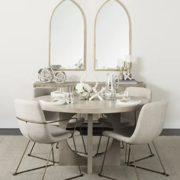 Dining Chairs-Kirkland's Home Gold And Upholstered Dining Chair Ivory