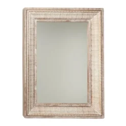 Decorative Mirrors-Kirkland's Home Gold And White Washed Carved Frame Mirror
