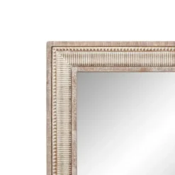 Decorative Mirrors-Kirkland's Home Gold And White Washed Carved Frame Mirror