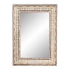 Decorative Mirrors-Kirkland's Home Gold And White Washed Carved Frame Mirror