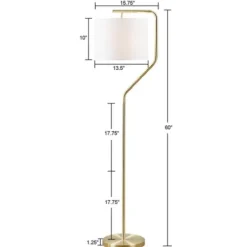 Floor Lamps-Kirkland's Home Gold Angular Modern Floor Lamp Ivory