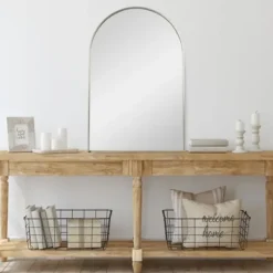 Decorative Mirrors-Kirkland's Home Gold Arch Frame Modern Wall Mirror