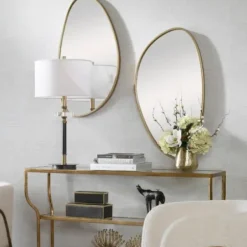 Decorative Mirrors-Kirkland's Home Gold Boomerang Wall Mirror