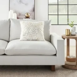 Pillows-Kirkland's Home Gold Branches Faux Fur Throw Pillow White/Gold