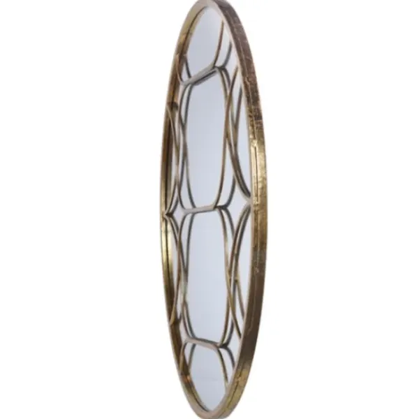 Decorative Mirrors-Kirkland's Home Gold Circular Inset Round Wall Mirror
