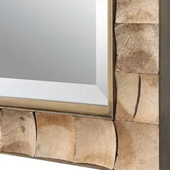 Decorative Mirrors-Kirkland's Home Gold Coconut Shell Inlay Framed Mirror