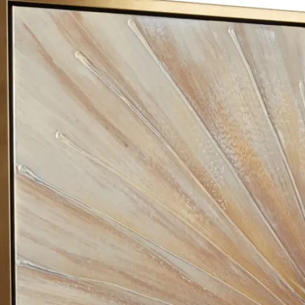 Canvas Art-Kirkland's Home Gold Contemporary Burst Framed Canvas Art Print Gold/Silver