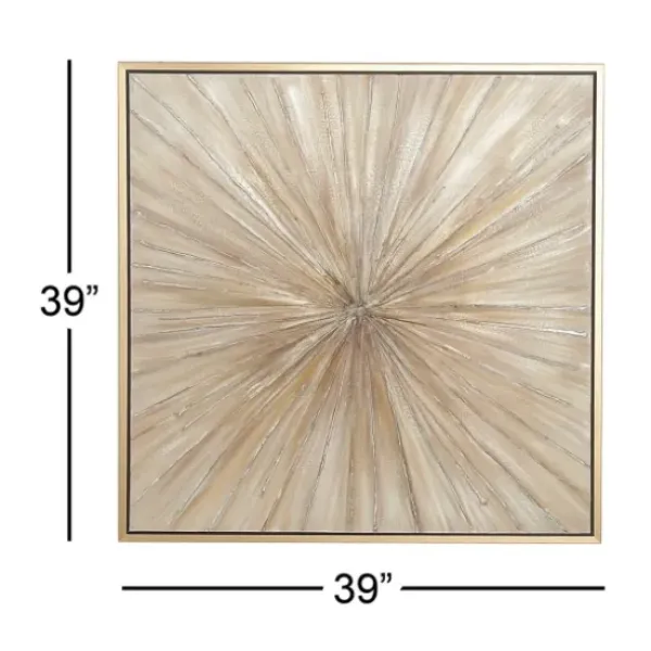 Canvas Art-Kirkland's Home Gold Contemporary Burst Framed Canvas Art Print Gold/Silver