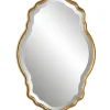 Decorative Mirrors-Kirkland's Home Gold Curved Beveled Frame Mirror