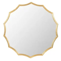 Decorative Mirrors-Kirkland's Home Gold Curved Sunburst Wall Mirror