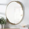 Decorative Mirrors-Kirkland's Home Gold Finish Oval Wreath Mirror