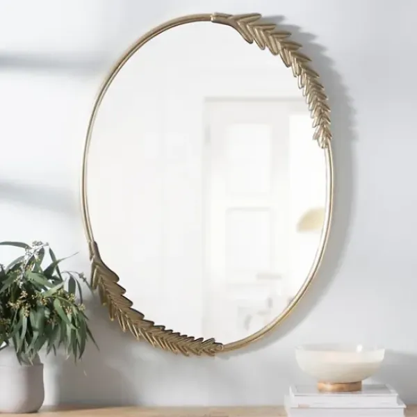 Decorative Mirrors-Kirkland's Home Gold Finish Oval Wreath Mirror