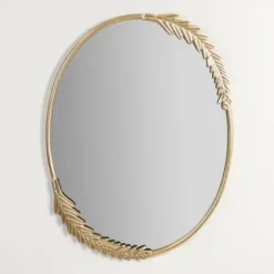 Decorative Mirrors-Kirkland's Home Gold Finish Oval Wreath Mirror
