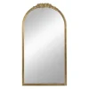 Decorative Mirrors-Kirkland's Home Gold Floral Top Arch Frame Floor Mirror, 27X52 In.