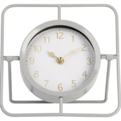 Decorative Accents-Kirkland's Home Gold Frame Modern Tabletop Clock Gold/White/Black
