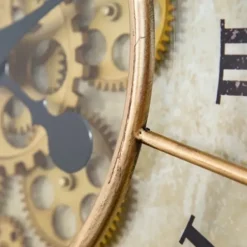Clocks-Kirkland's Home Gold Gilded Frame Round Wall Clock