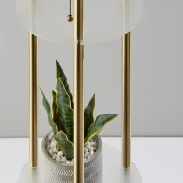 Floor Lamps-Kirkland's Home Gold Globe 3-Light Shelf Floor Lamp Gold/White