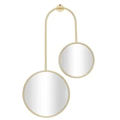 Decorative Mirrors-Kirkland's Home Gold Ingrid Metal Modern Wall Mirror