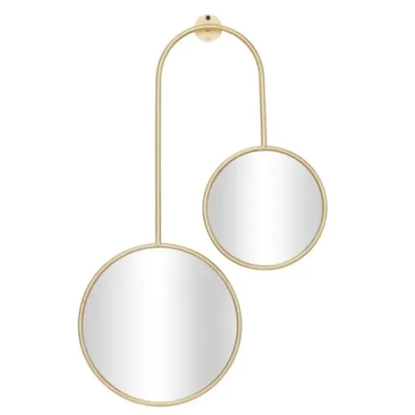 Decorative Mirrors-Kirkland's Home Gold Ingrid Metal Modern Wall Mirror