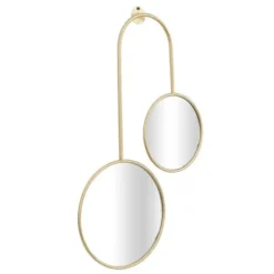 Decorative Mirrors-Kirkland's Home Gold Ingrid Metal Modern Wall Mirror