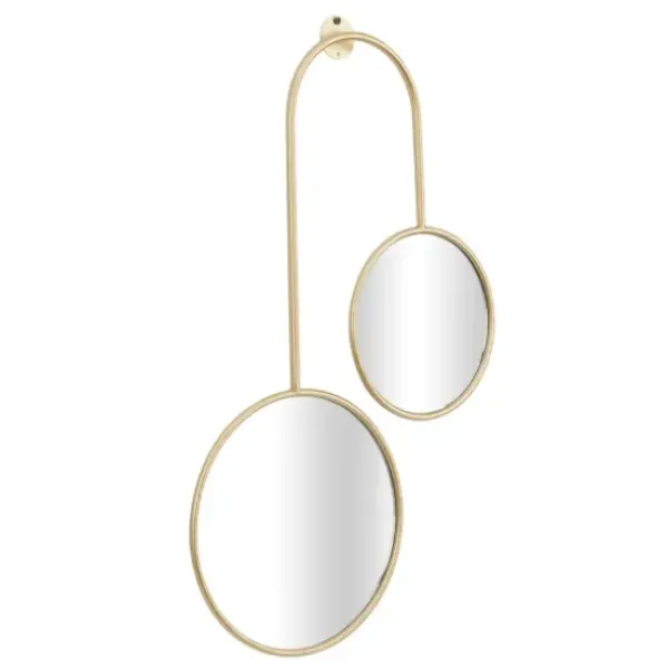 Decorative Mirrors-Kirkland's Home Gold Ingrid Metal Modern Wall Mirror