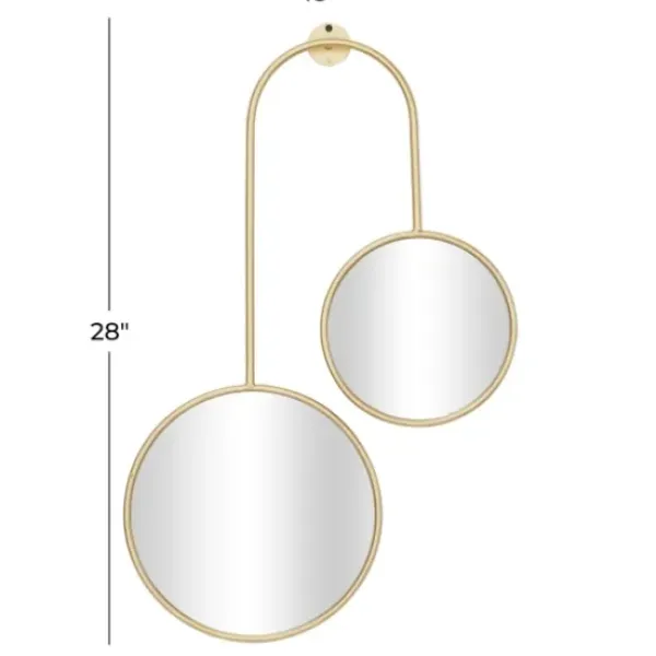 Decorative Mirrors-Kirkland's Home Gold Ingrid Metal Modern Wall Mirror
