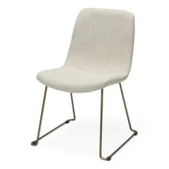 Dining Chairs-Kirkland's Home Gold Iron And Fabric Dining Chairs, Set Of 2 Ivory