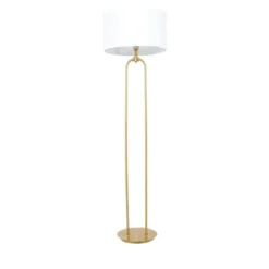 Floor Lamps-Kirkland's Home Gold Iron Arch Base Floor Lamp White