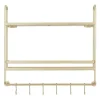 Wall Storage-Kirkland's Home Gold Iron Frame Wall Shelf With Hooks