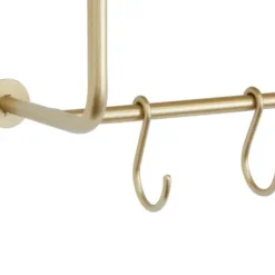 Wall Storage-Kirkland's Home Gold Iron Frame Wall Shelf With Hooks