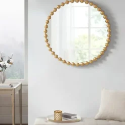Decorative Mirrors-Kirkland's Home Gold Iron Spiral Round Wall Mirror