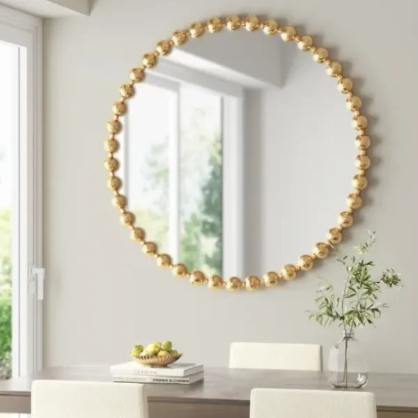 Decorative Mirrors-Kirkland's Home Gold Iron Spiral Round Wall Mirror