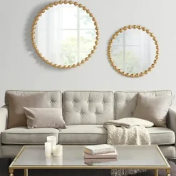 Decorative Mirrors-Kirkland's Home Gold Iron Spiral Round Wall Mirror