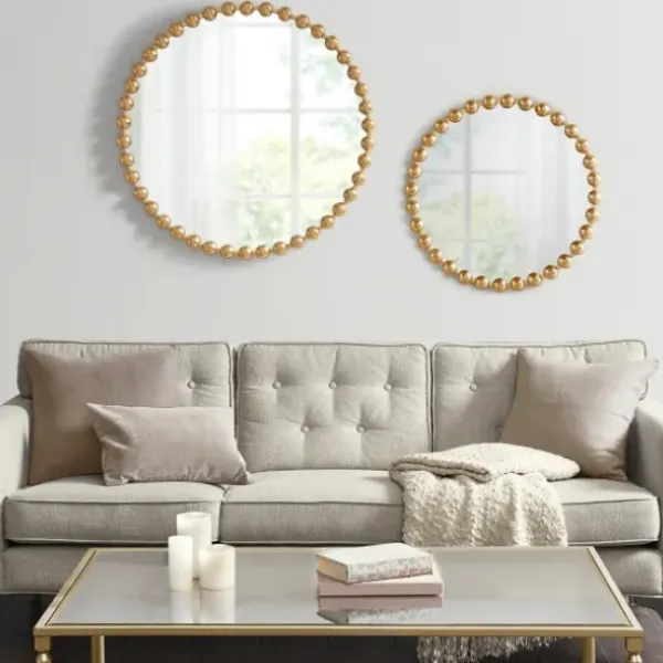 Decorative Mirrors-Kirkland's Home Gold Iron Spiral Round Wall Mirror