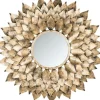 Decorative Mirrors-Kirkland's Home Gold Iron Sunburst Round Frame Mirror