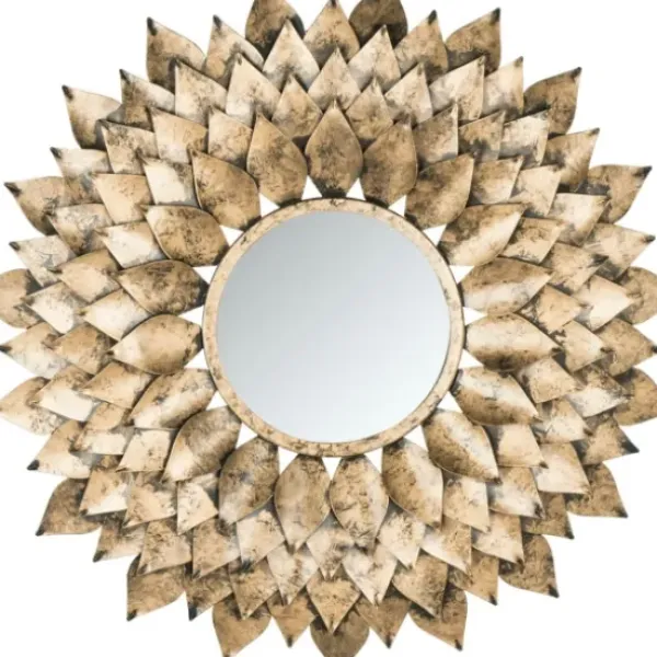 Decorative Mirrors-Kirkland's Home Gold Iron Sunburst Round Frame Mirror